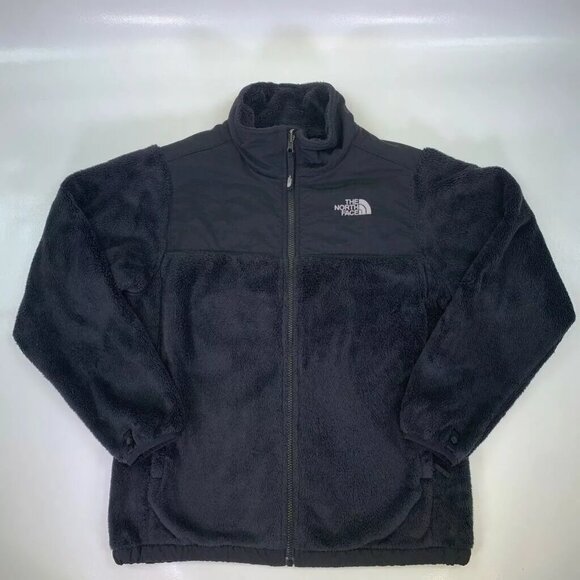 The North Face Other - The North Face Girls Fleece Jacket Black Full Zipper Pockets Mock Neck XL 18